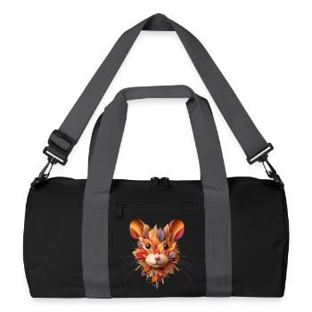 Feldhamster,gestaltet aus verschiedenen Blättern - Recycelte Duffel Bag - Schwarz/Graphitgrau - Vorne