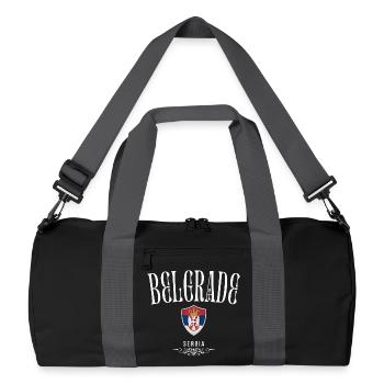 J'aime Belgrade, je me souviens de Belgrade - Sac de sport recyclé - noir/gris graphite - Devant