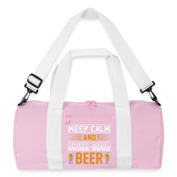 Restez calme, buvez de la bière - Sac de sport recyclé - rose/blanc - Devant