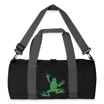 Grenouille pointue faite de cercles colorés - Sac de sport recyclé - noir/gris graphite - Devant