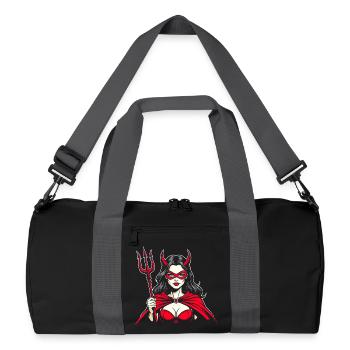 Teufelin Dreizack Hölle Teufelsweib Frau Teufel - Recycelte Duffel Bag - Schwarz/Graphitgrau - Vorne