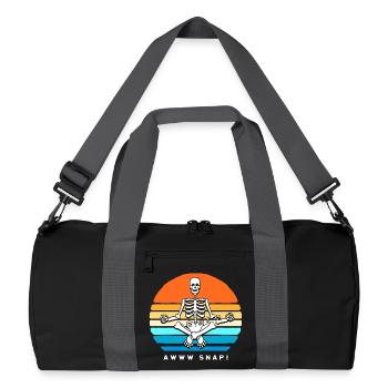 Arm Fracture Halloween Skeleton Bone Bone Fracture - Recycled Duffel Bag - black/graphite grey - Front