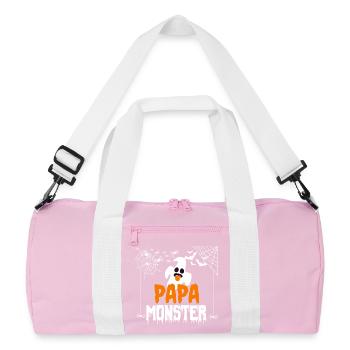 Papa Monster Halloween Kostüm mit Geist Spinne Top - Recycelte Duffel Bag - Rosa/Weiß - Vorne