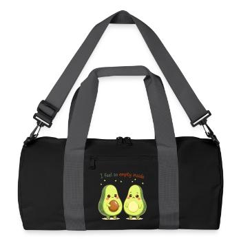 Süßes Avocado Design “I Feel So Empty Inside” - Recycelte Duffel Bag - Schwarz/Graphitgrau - Vorne