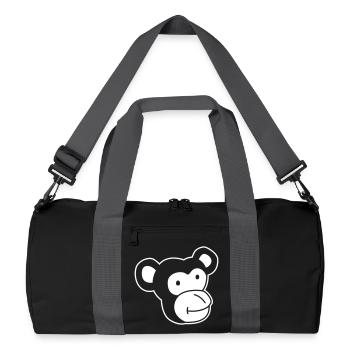 Niedlicher Affe – Dschungel & Tierfreund Design - Recycelte Duffel Bag - Schwarz/Graphitgrau - Vorne