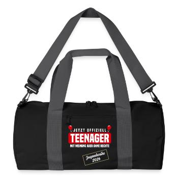 Jugendweihe 2026 - Recycelte Duffel Bag - Schwarz/Graphitgrau - Vorne