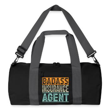 Agent d’assurance badass Drôle de courtier en assurance - Sac de sport recyclé - noir/gris graphite - Devant