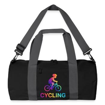 Vibrant Gradient Cyclist Kid Child - Recycelte Duffel Bag - Schwarz/Graphitgrau - Vorne