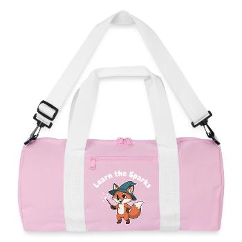 Fuchs-Zauberlehrling Funkenwissen - Recycelte Duffel Bag - Rosa/Weiß - Vorne