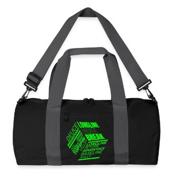 Tennis Glossar von Advantage bis Return - Recycelte Duffel Bag - Schwarz/Graphitgrau - Vorne