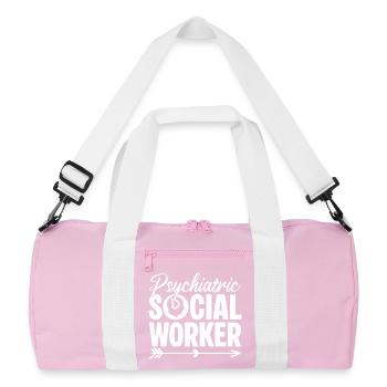 Travail social psychiatrique Quota pour travailleurs sociaux - Sac de sport recyclé - rose/blanc - Devant