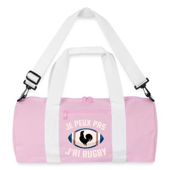Je peux pas j ai rugby - Sac de sport recyclé - rose/blanc - Devant