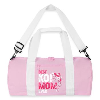 Best Koi Mom Ever Funny Proud Pond Humor - Recycled Duffel Bag - pink/white - Front
