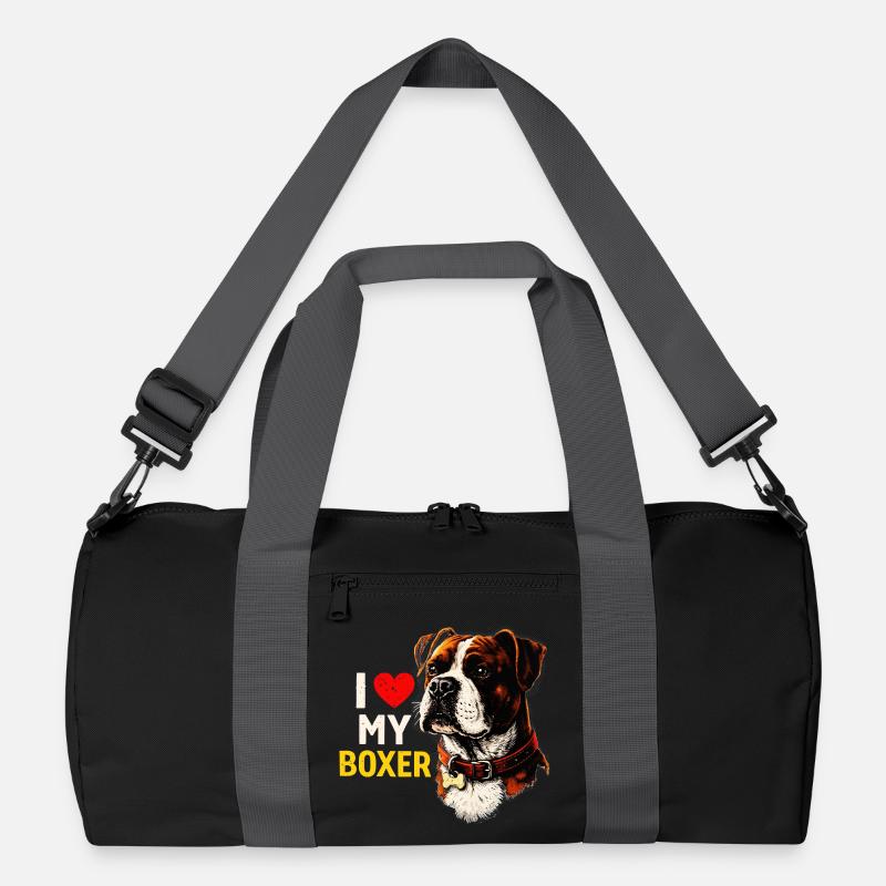 Ich Liebe mein Boxer - Recycelte Duffel Bag - Schwarz/Graphitgrau