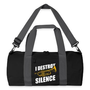 Je détruis le trompettiste du silence - Sac de sport recyclé - noir/gris graphite - Devant