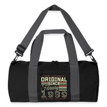 Großartig seit Februar 1989 - Recycelte Duffel Bag - Schwarz/Graphitgrau - Vorne