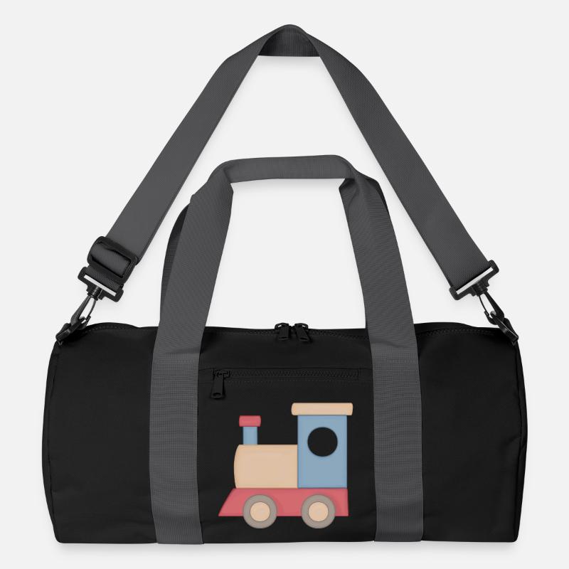 Kunterbunter Spielzug Illustration Eisenbahn Recycelte Duffel Bag