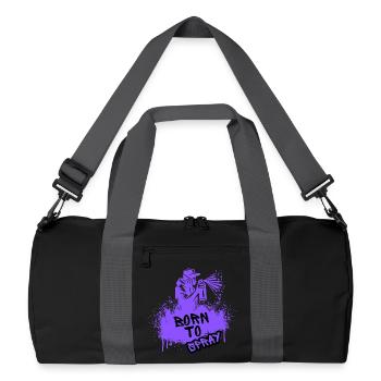 Born to Spray Art Urbain Graffiti Streetwear - Sac de sport recyclé - noir/gris graphite - Devant