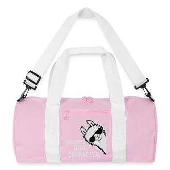 Lama Alpaka Sarcastic Side Character Sarkastisch - Recycelte Duffel Bag - Rosa/Weiß - Vorne