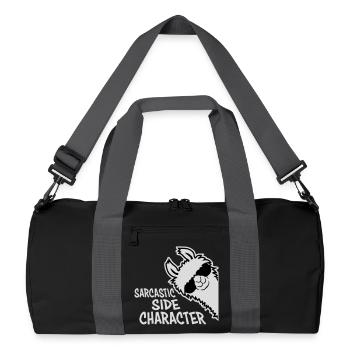 Lama Alpaga Personnage secondaire sarcastique - Sac de sport recyclé - noir/gris graphite - Devant