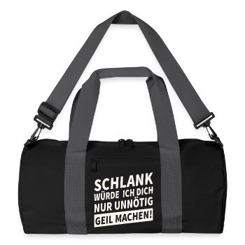 Schlank Würde Ich Dich Nur Unnötig Lustiges - Recycelte Duffel Bag - Schwarz/Graphitgrau - Vorne