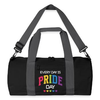 LGBT-Pride-Monat – Jeder Tag ist Pride-Tag - Recycelte Duffel Bag - Schwarz/Graphitgrau - Vorne