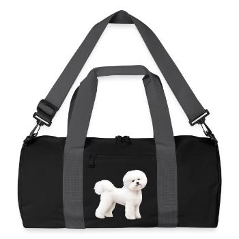 Bichon Frisé réaliste - Sac de sport recyclé - noir/gris graphite - Devant