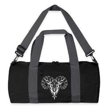 Geometric ram's head - Recycled Duffel Bag - black/graphite grey - Front