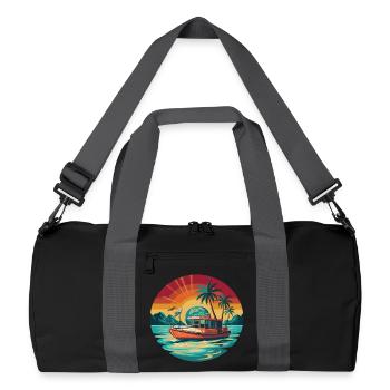 Retro Boat Sunset Tropics - Sac de sport recyclé - noir/gris graphite - Devant