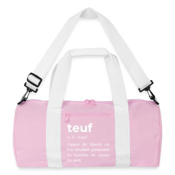 Définition Teuf - Idée amusante teufeur Rave  - Sac de sport recyclé - rose/blanc - Devant
