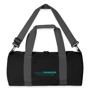 Design Feelgood Manager mint arrow - Recycled Duffel Bag - black/graphite grey - Front