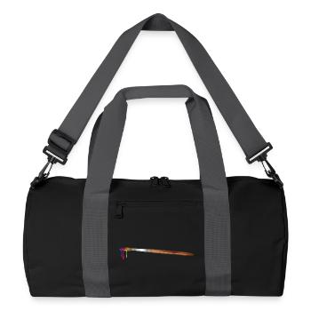 Künstler Pinsel mit Regenbogen Farben - Recycelte Duffel Bag - Schwarz/Graphitgrau - Vorne