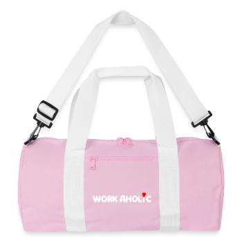 worker workaholic work - Recycled Duffel Bag - pink/white - Front