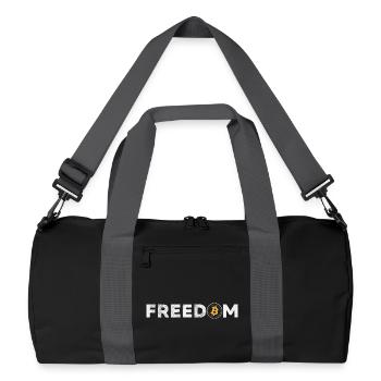 L’évolution de l’argent - Bitcoin Shirt Crypto - Sac de sport recyclé - noir/gris graphite - Devant