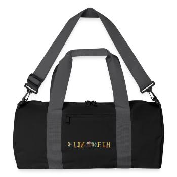 ELIZABETH Name Art With Flowers Embroidered - Recycled Duffel Bag - black/graphite grey - Front