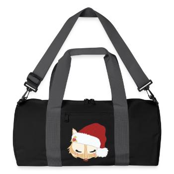 Fox head with santa hat - Recycled Duffel Bag - black/graphite grey - Front