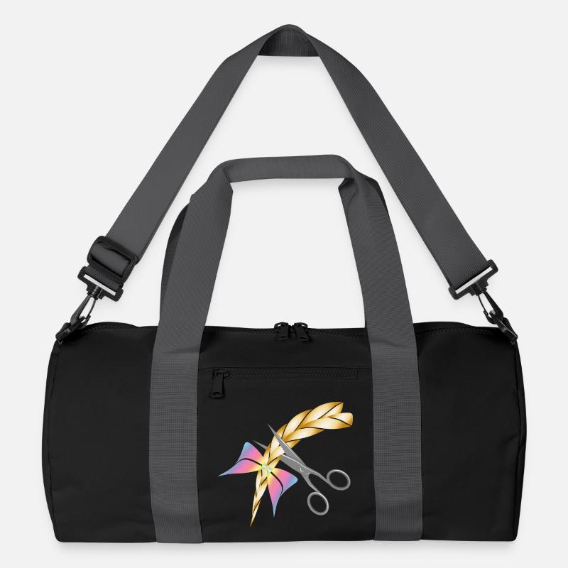 Schere schneidet einen blonden Zopf ab Recycelte Duffel Bag
