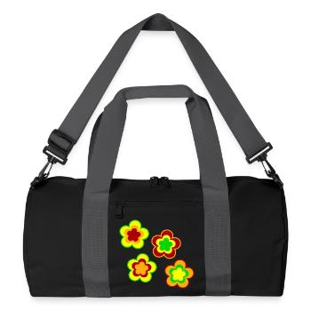 des années 70 motif de fleur - Sac de sport recyclé - noir/gris graphite - Devant