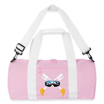 Ski et fondue savoyarde Montagne Cadeau skieur - Sac de sport recyclé - rose/blanc - Devant