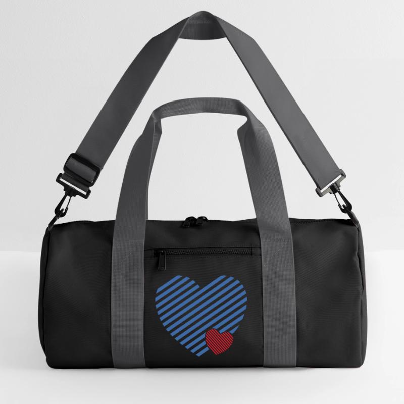 Double Heart - Design textile gift idea Recycled Duffel Bag
