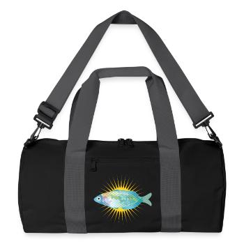 poisson brillant dans des couleurs pastel délicates - Sac de sport recyclé - noir/gris graphite - Devant