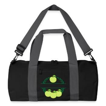 Apples in laurel wreath green apples - Recycled Duffel Bag - black/graphite grey - Front