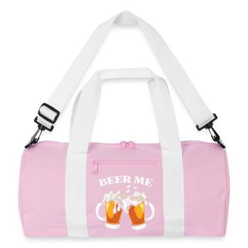 bière, boire de la bière - Sac de sport recyclé - rose/blanc - Devant