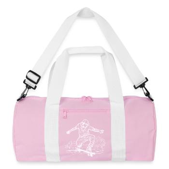Dessin de skateboarder - Sac de sport recyclé - rose/blanc - Devant