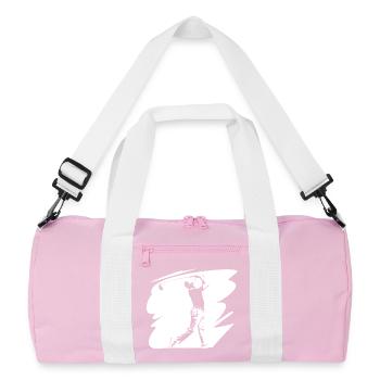 Golfer Skizze - Recycelte Duffel Bag - Rosa/Weiß - Vorne