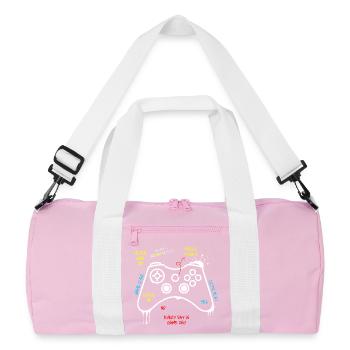 Gamer Controller Graffiti - Recycelte Duffel Bag - Rosa/Weiß - Vorne