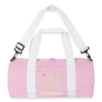 Palm Trees Tropical Summer Sunset Triangle - Recycled Duffel Bag - pink/white - Front