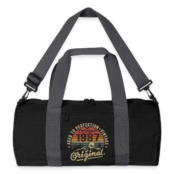 1987 Geboren im oktober 1987 Jahrgang oktober 1987 - Recycelte Duffel Bag - Schwarz/Graphitgrau - Vorne