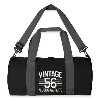 Vintage Route 1956 Design for Birthday Bday - Recycled Duffel Bag - black/graphite grey - Front