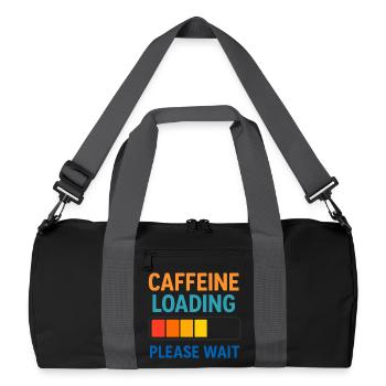 Kaffee Ladebalken Wartezeit - Recycelte Duffel Bag - Schwarz/Graphitgrau - Vorne